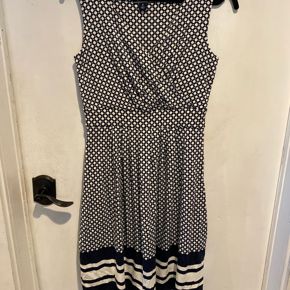 Land’s End Navy and White Polka Dot Dress